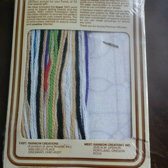 Vintage Rainbow Stitchery Kit "Flower Stained Glass" Designed by Jeannie #305 - Picture 2 of 2